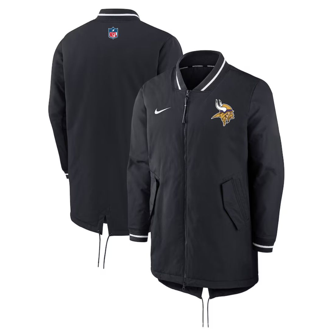 Men 2026 NFL Minnesota Vikings black Extended Cotton Jacket style 01